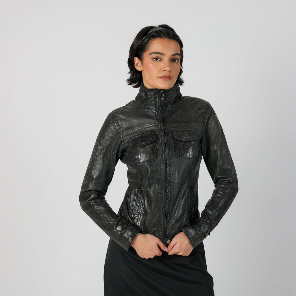 Black Y2K Bonobo Leather Jacket (S)