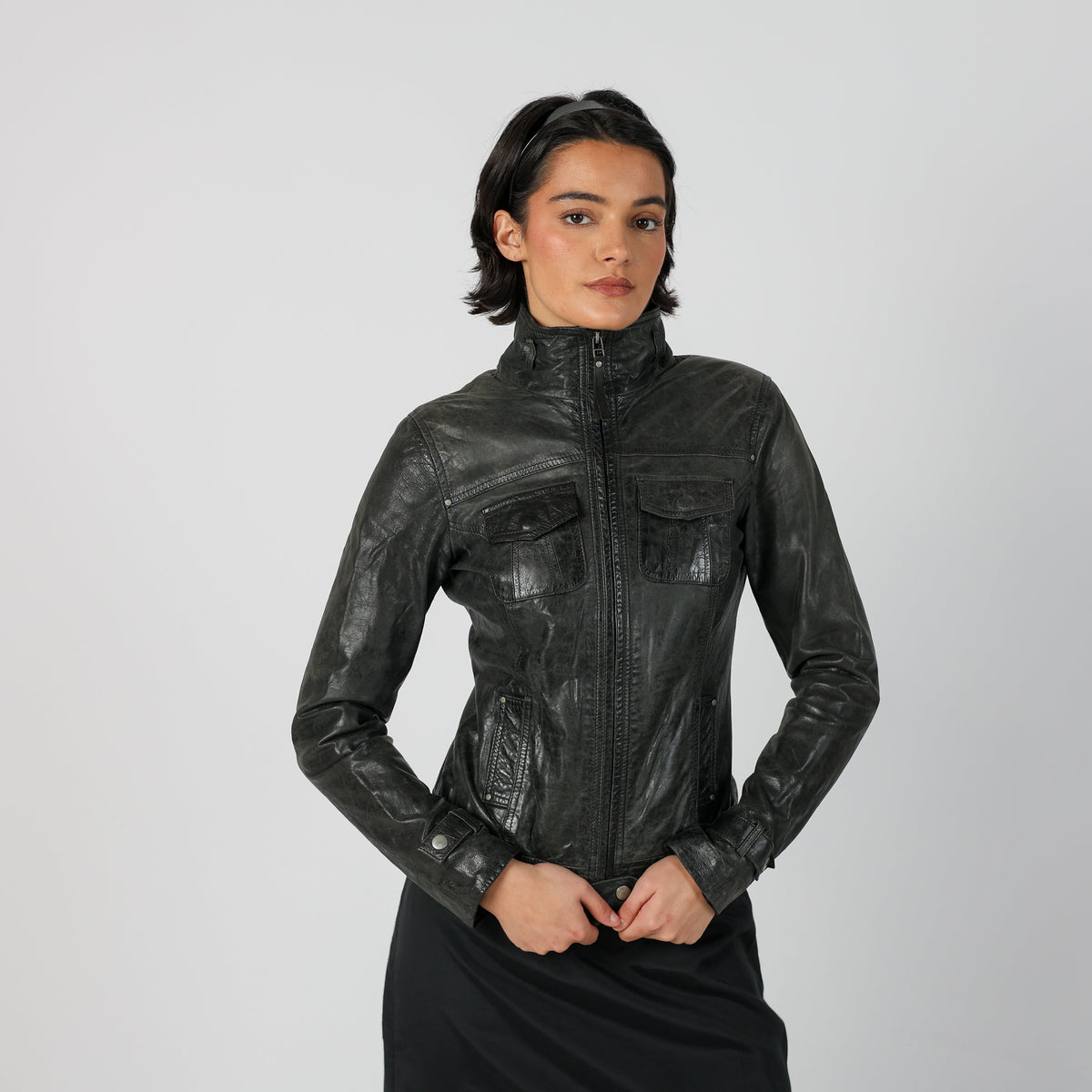 Black Y2K Bonobo Leather Jacket (S)