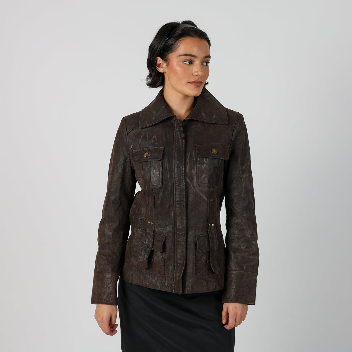Brown Y2K Biaggini Suede Jacket (M)