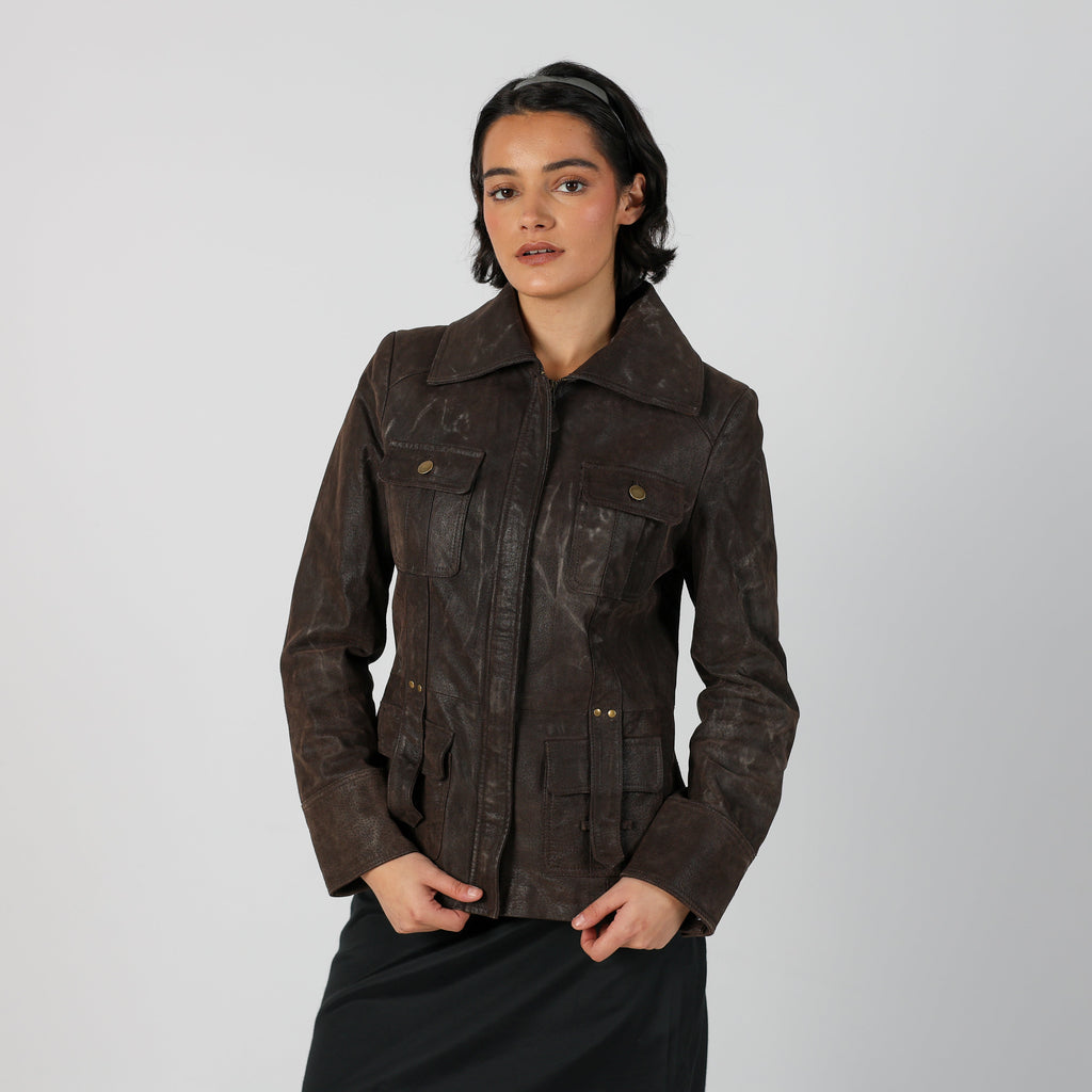 Brown Y2K Biaggini Suede Jacket (M)