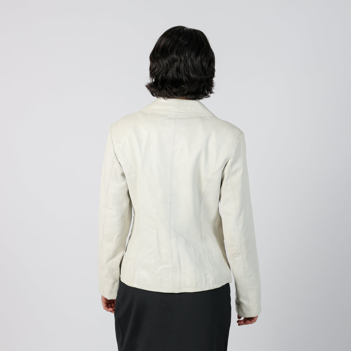White Y2K Giorgio Della Piana Leather Jacket (M)