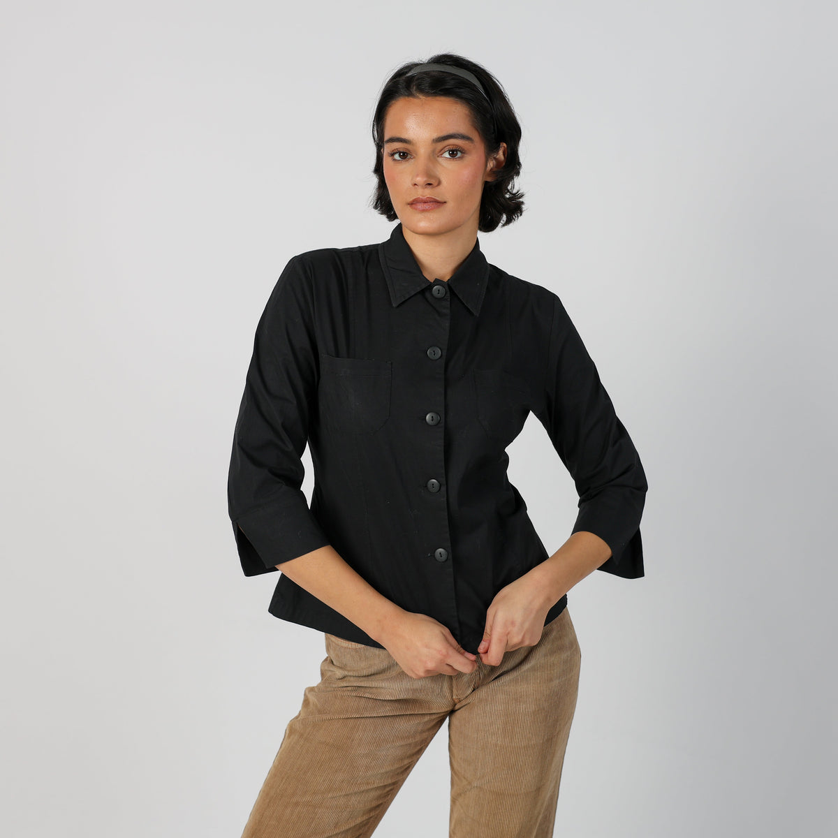 Black Y2K Meccanica Del Corpo Shirt 3/4 sleeve (S)