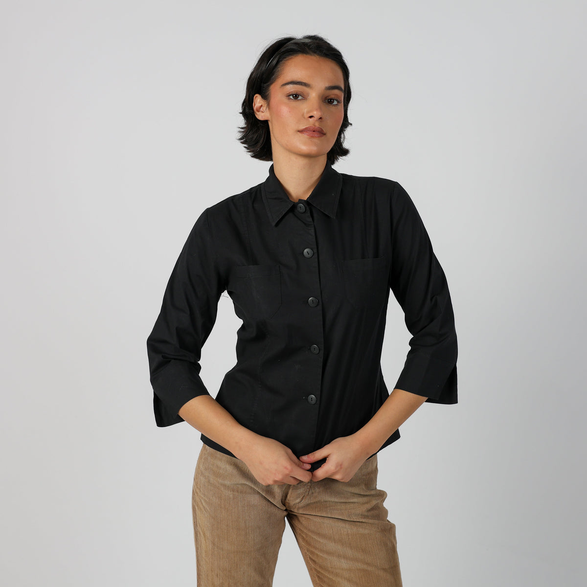 Black Y2K Meccanica Del Corpo Shirt 3/4 sleeve (S)