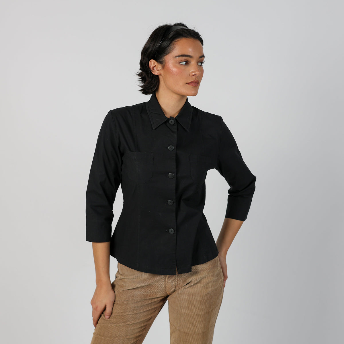 Black Y2K Meccanica Del Corpo Shirt 3/4 sleeve (S)