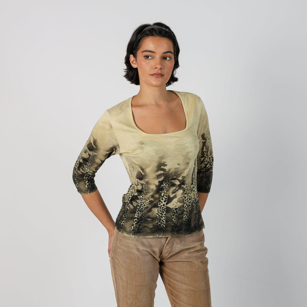 Yellow Y2K Made in Italy Long Sleeve Top (M)