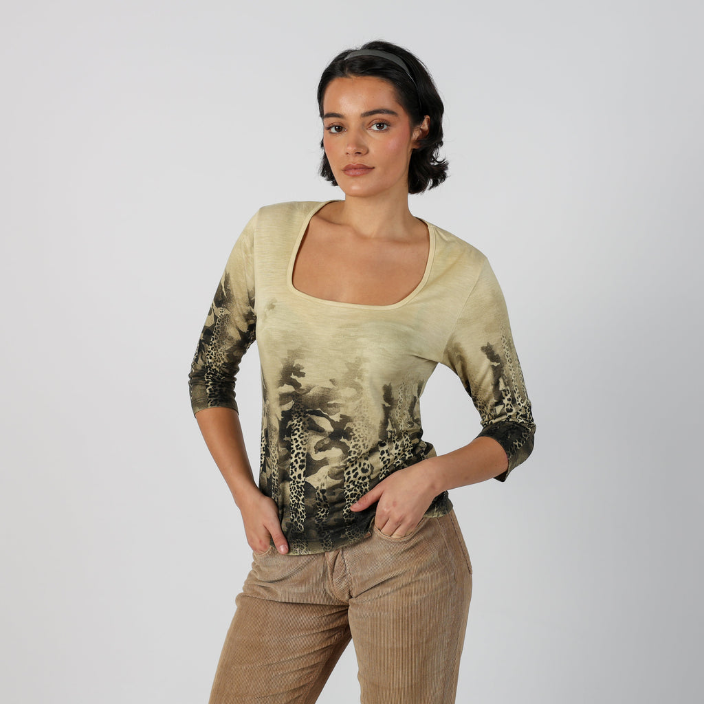 Yellow Y2K Made in Italy Long Sleeve Top (M)
