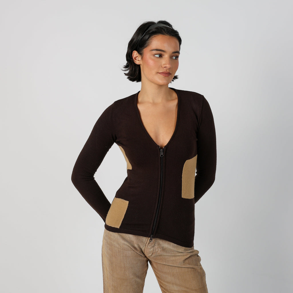 Brown Y2K Long Sleeve Top (XS)