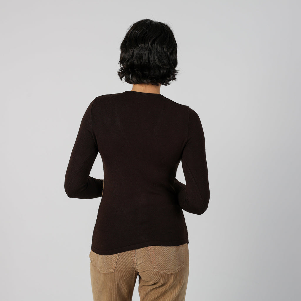 Brown Y2K Long Sleeve Top (XS)