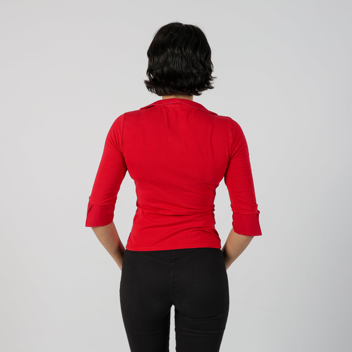 Red Y2K Nara Camicie Woven Top 3/4 sleeve (S)