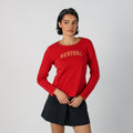 Red Y2K Mexx Long Sleeve Top (S)