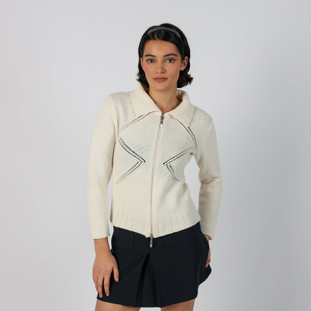 Ivory Y2K Knitted Jumper (S)