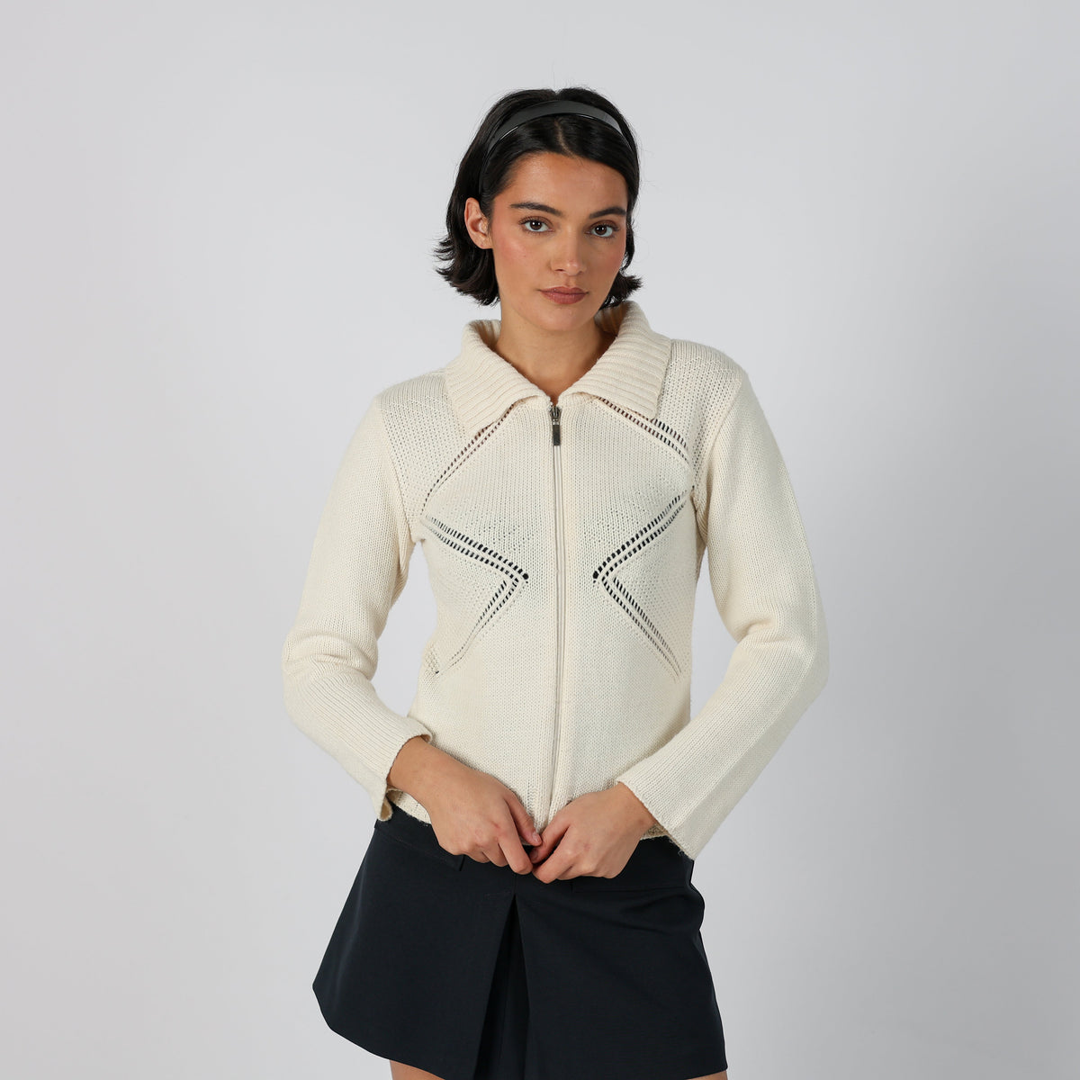 Ivory Y2K Knitted Jumper (S)