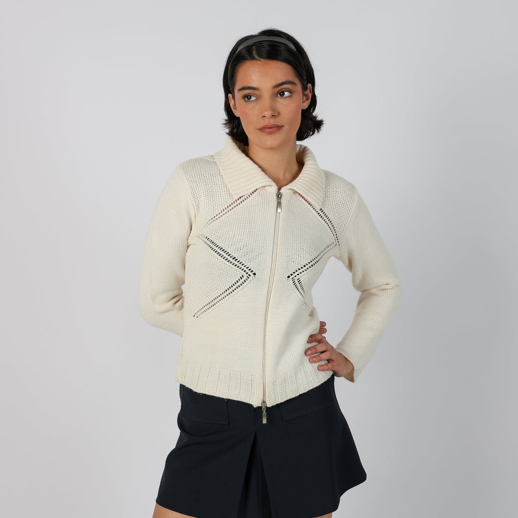 Ivory Y2K Knitted Jumper (S)