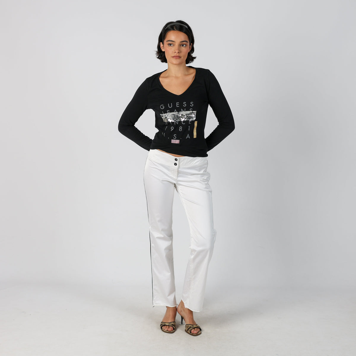 White Y2K Valentino Formal Trousers (M)