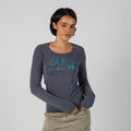 Charcoal Grey Y2K Guess Long Sleeve Top (S)