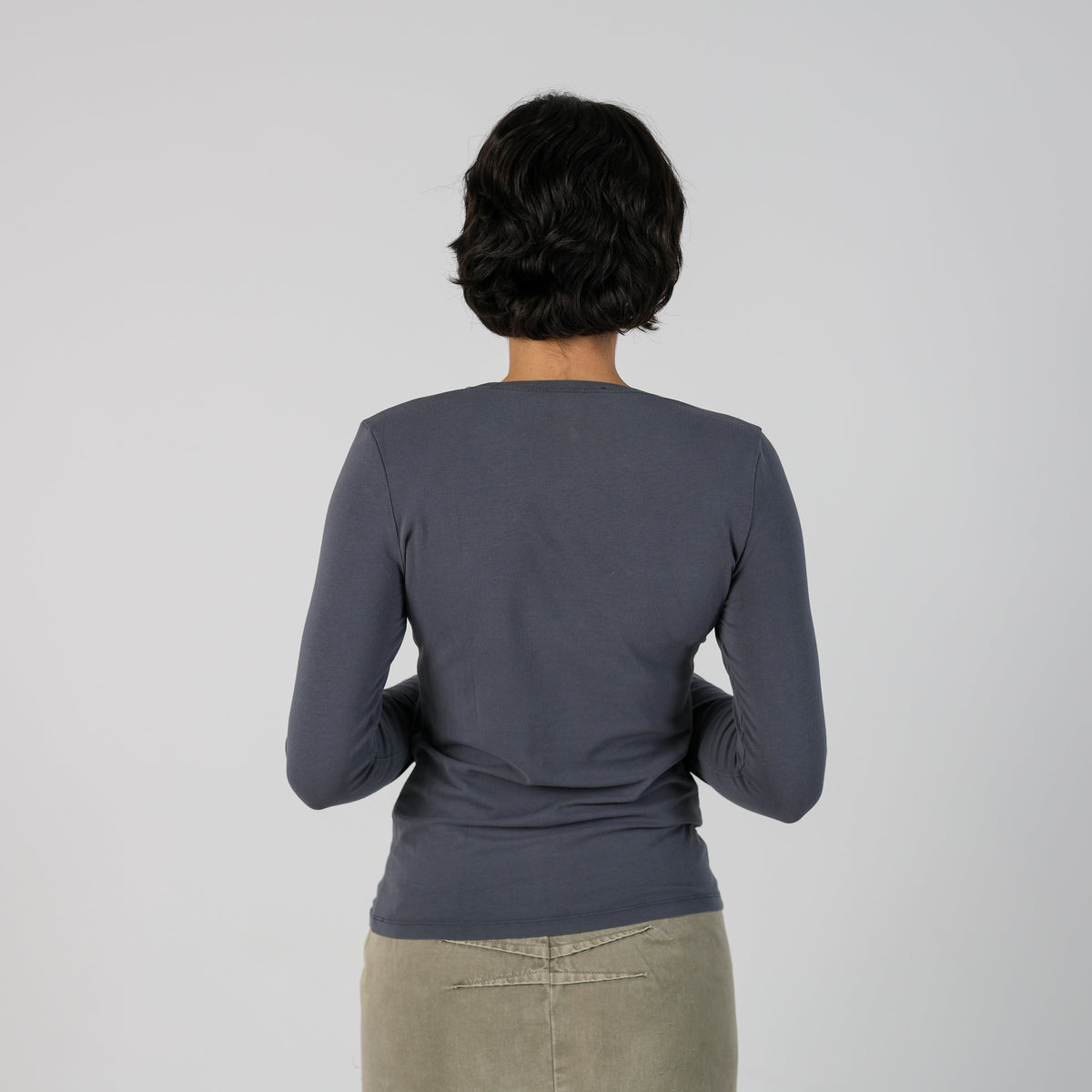 Charcoal Grey Y2K Guess Long Sleeve Top (S)