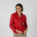 Red Y2K Exo Leather Jacket (S)