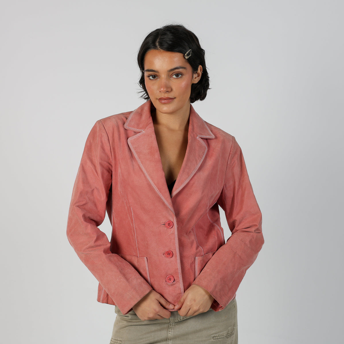 Baby Pink Y2K s.Oliver Suede Jacket (L)