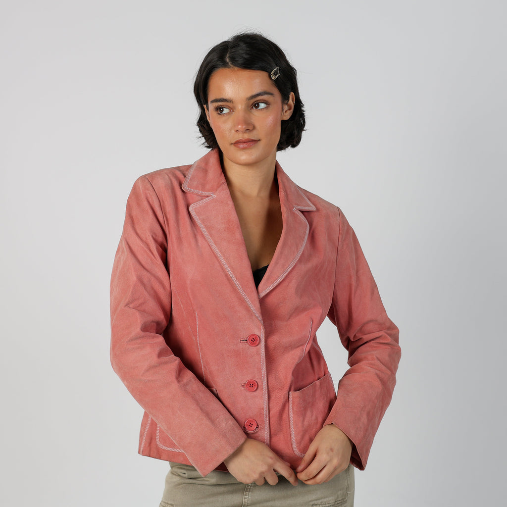 Baby Pink Y2K s.Oliver Suede Jacket (L)
