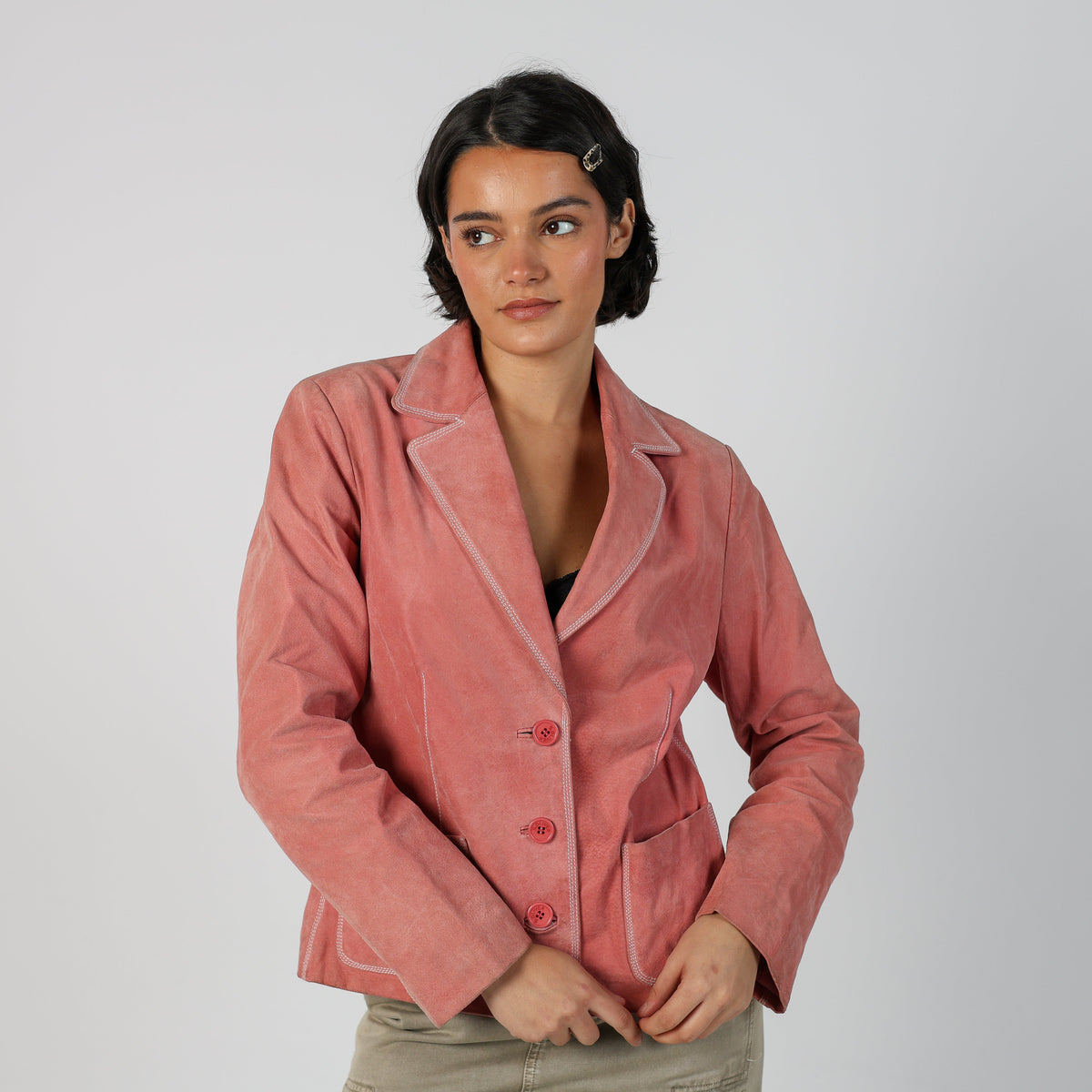 Baby Pink Y2K s.Oliver Suede Jacket (L)