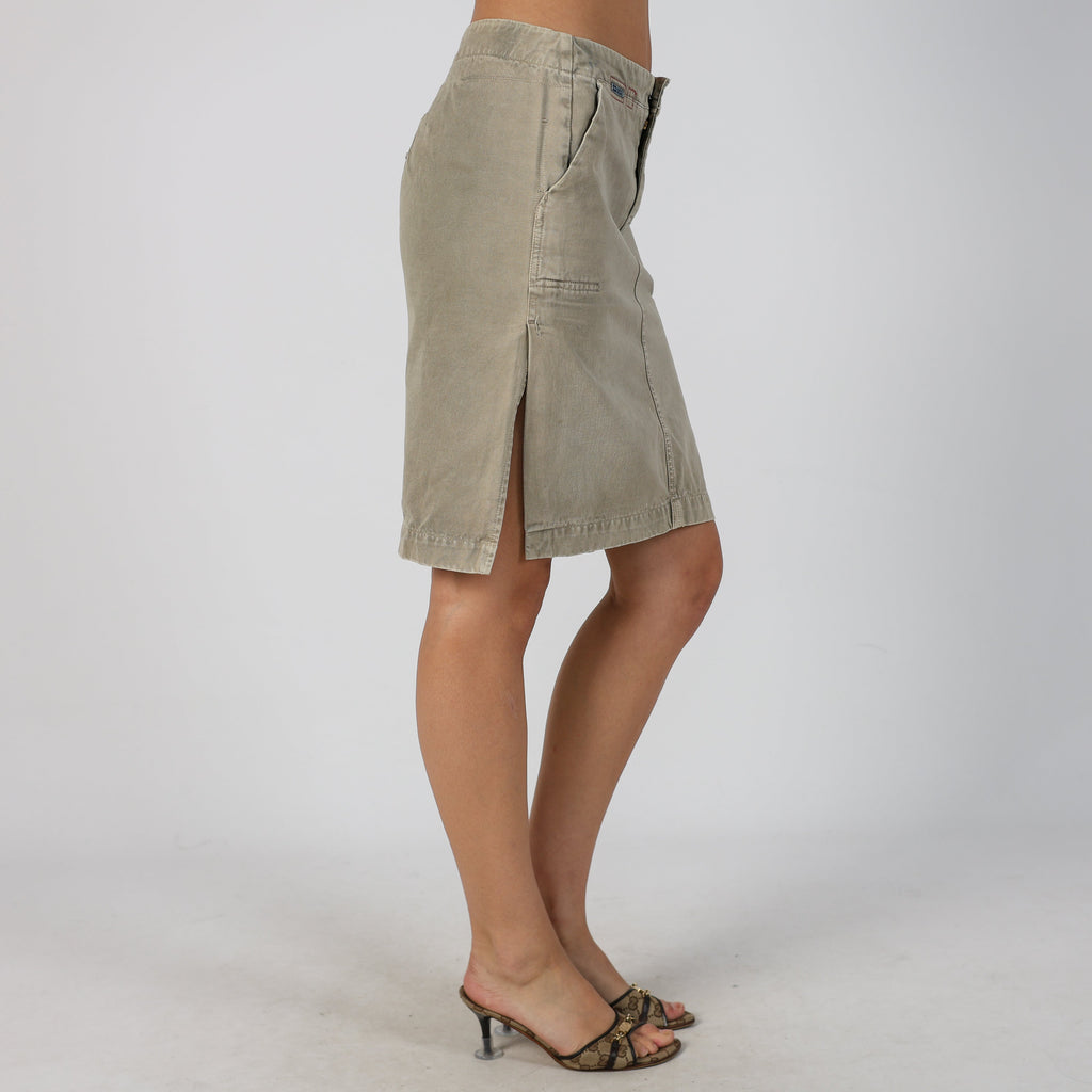 Beige Y2K Diesel Denim Midi Skirt (S)