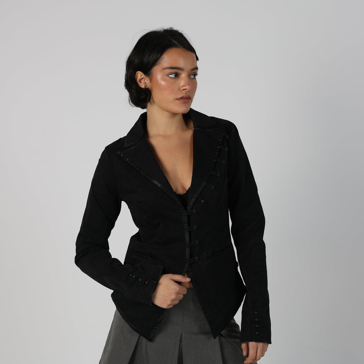 Black Y2K Object Suede Jacket (M)