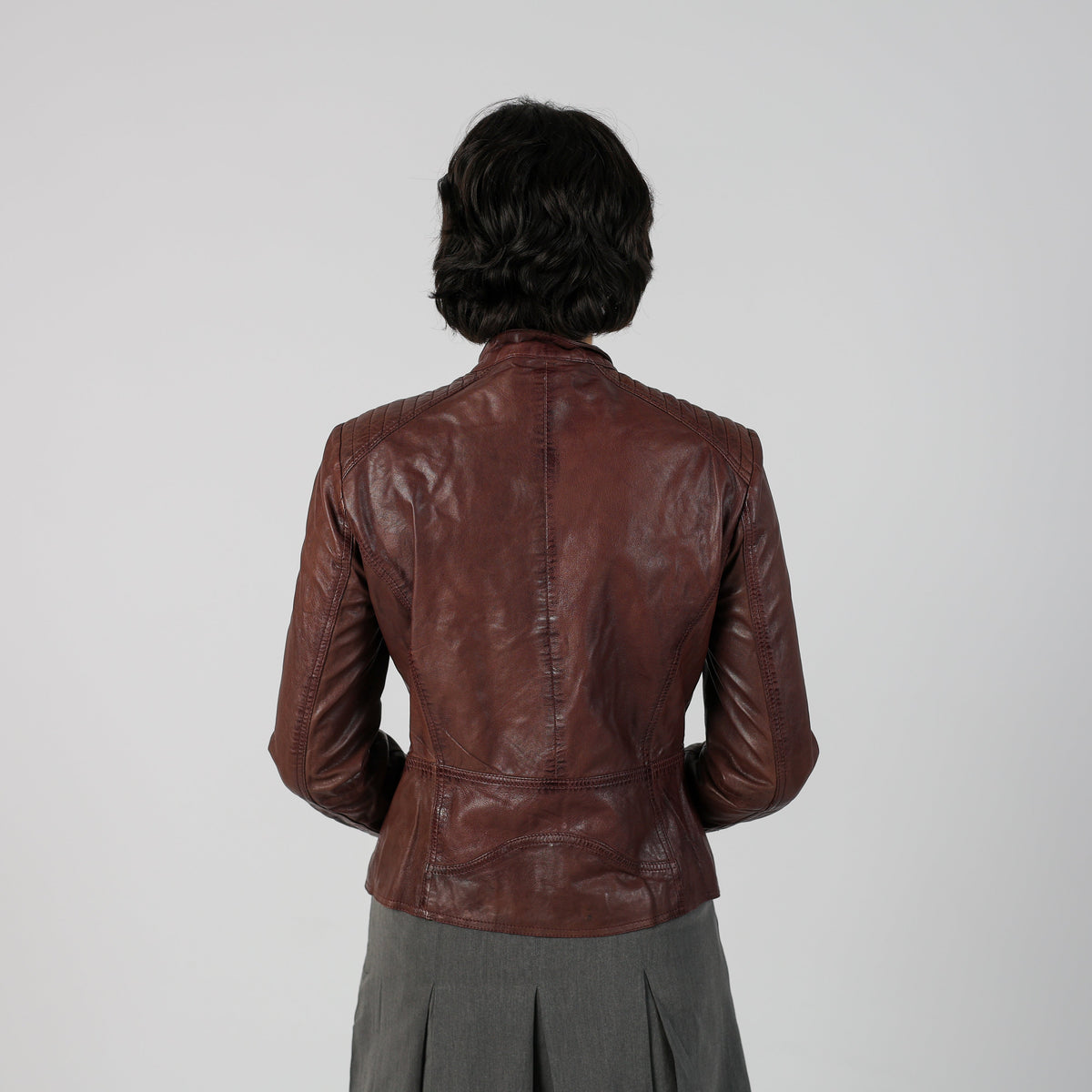 Brown Y2K Manguun Leather Jacket (S)