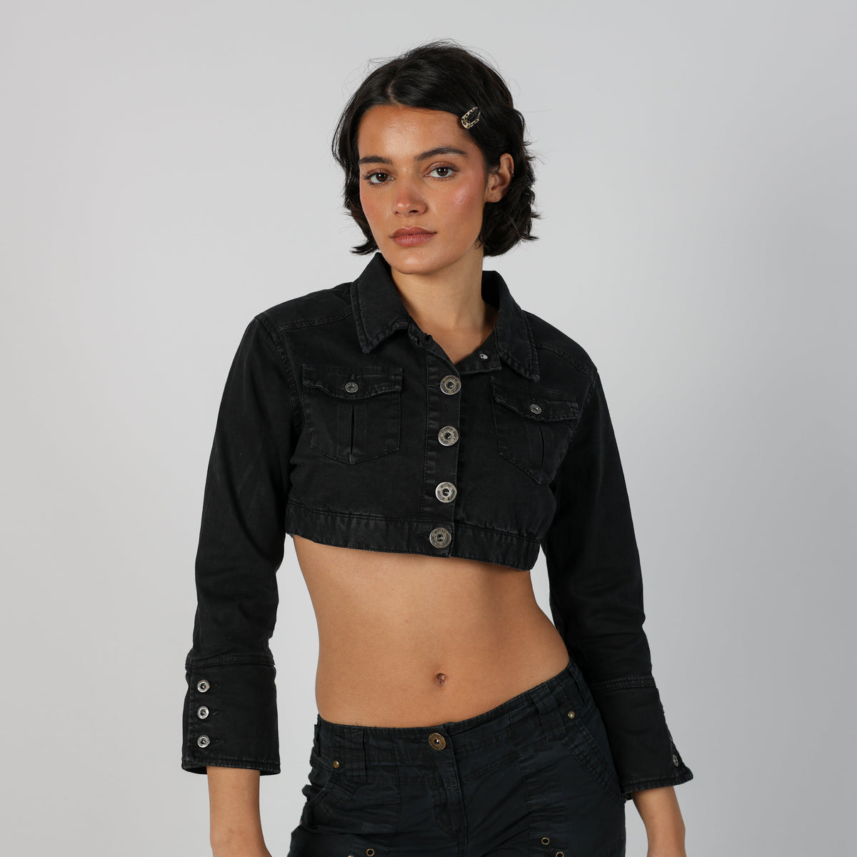 Black Y2K Calvin Klein Denim Jacket (S)