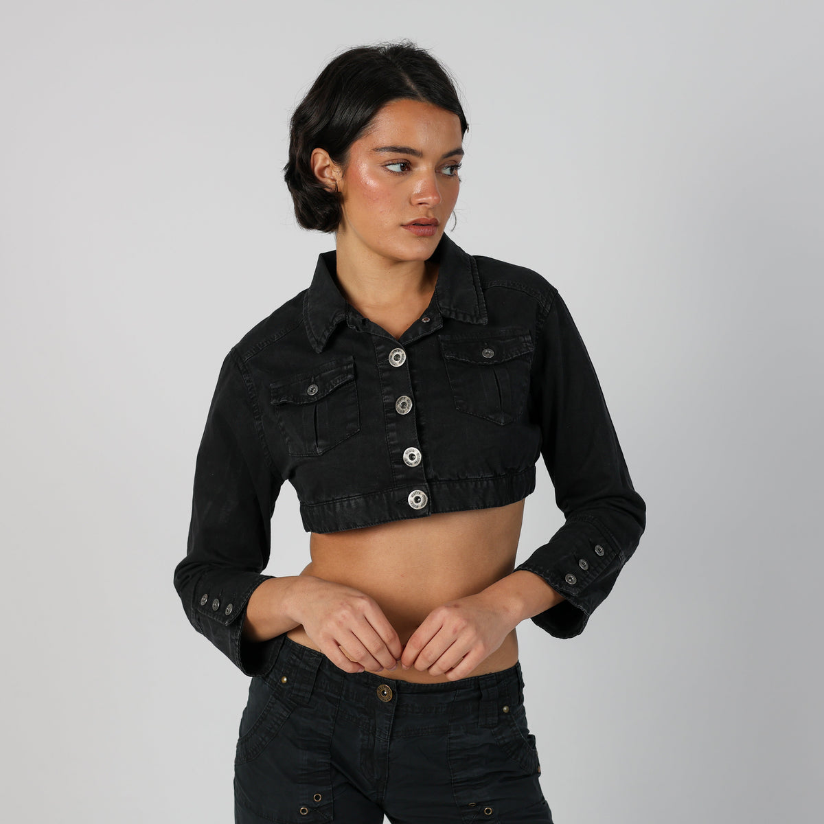 Black Y2K Calvin Klein Denim Jacket (S)