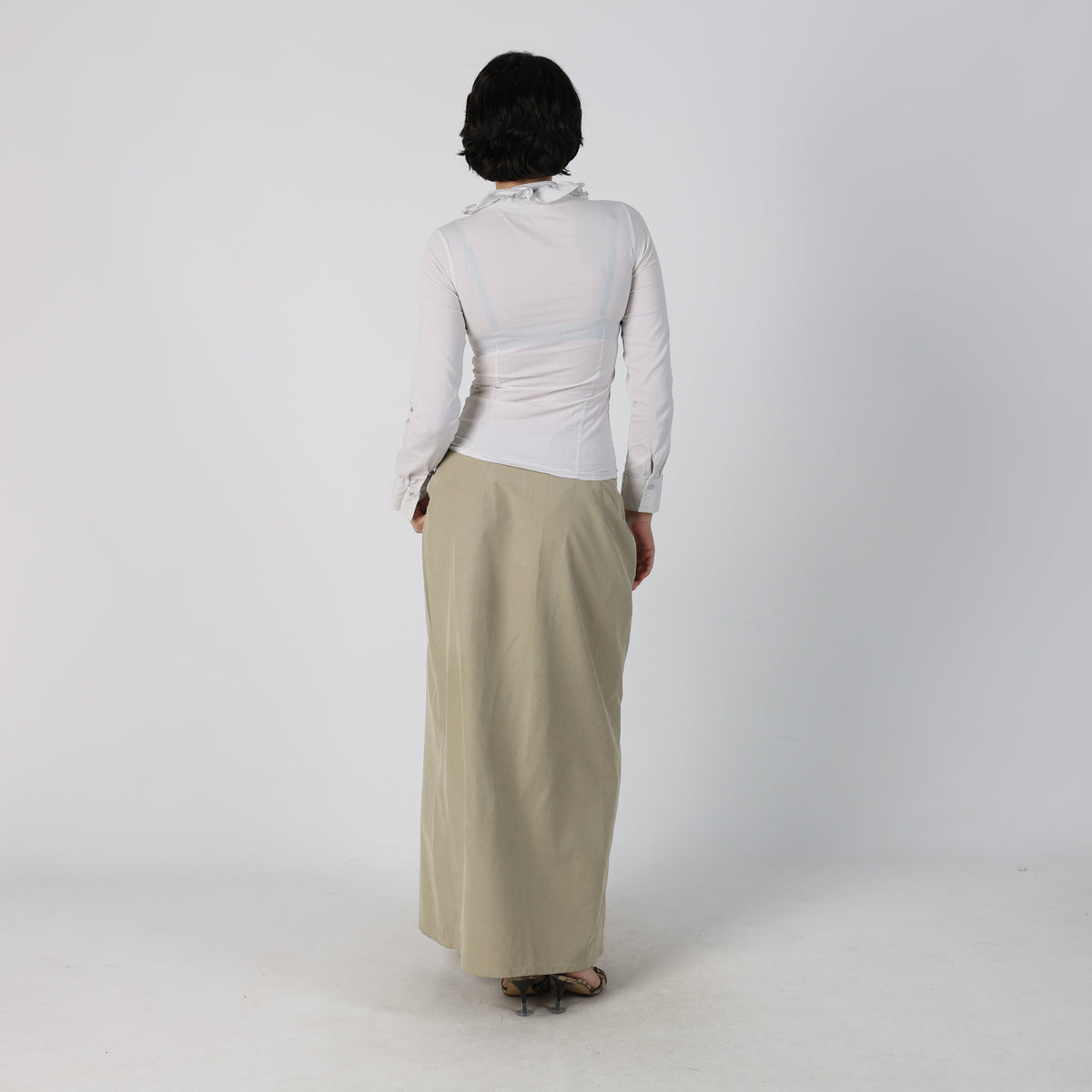 Beige Y2K Store Jeans Wrap Skirt (M)