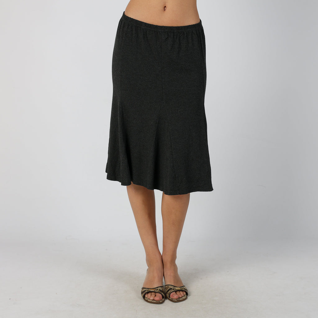 Charcoal Grey Y2K Made in Italy Woven Midi Skirt (M)