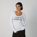 White Y2K Just Cavalli Long Sleeve Top (S)