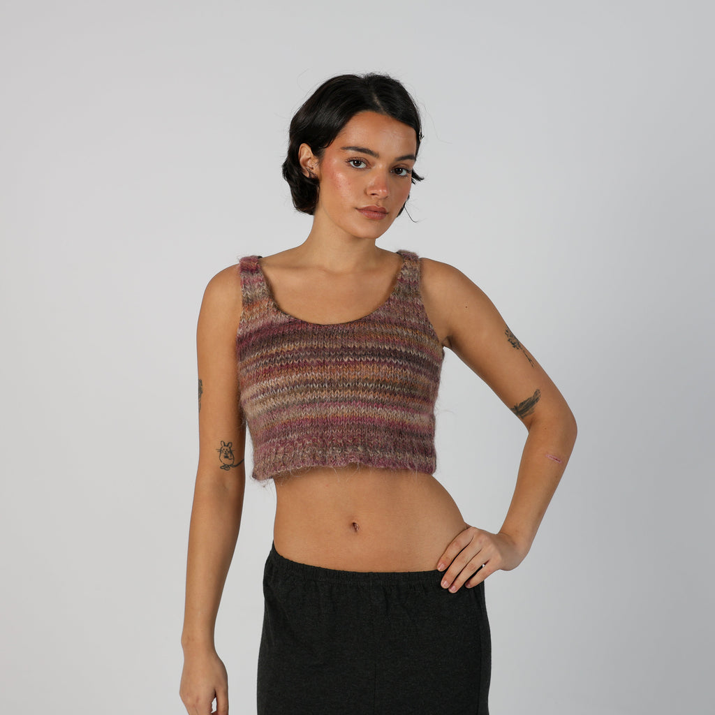 Multicoloured Y2K Come il mane Knitted Vest (XS)