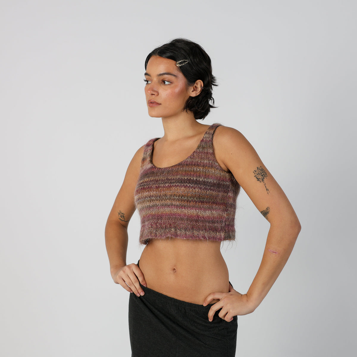 Multicoloured Y2K Come il mane Knitted Vest (XS)