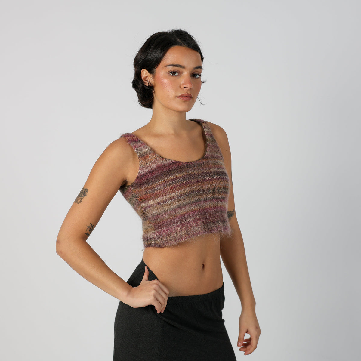 Multicoloured Y2K Come il mane Knitted Vest (XS)