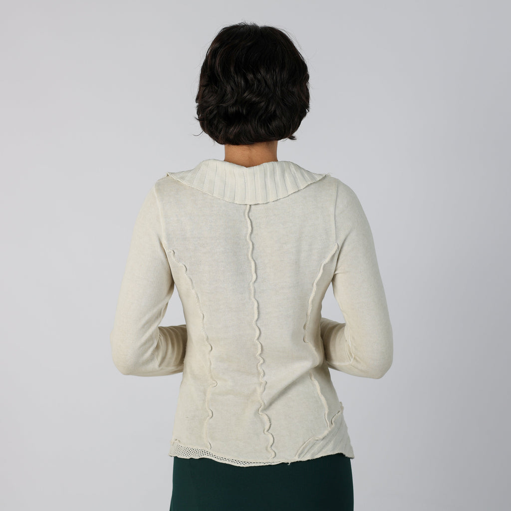 Cream Y2K Long Sleeve Top (S)