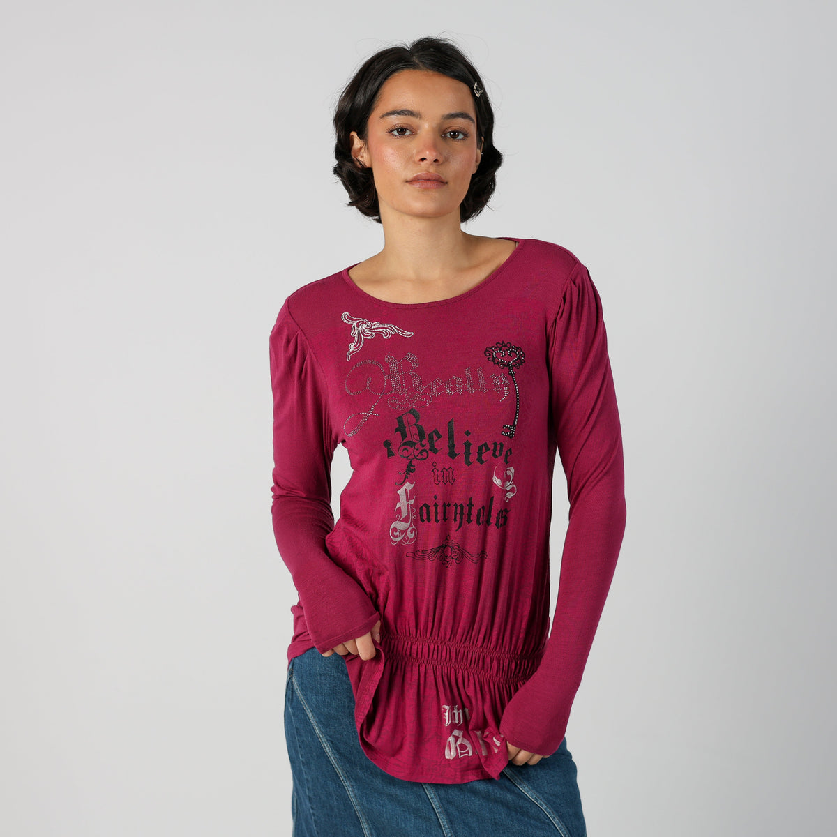 Pink Y2K John Galliano Long Sleeve Top (M)