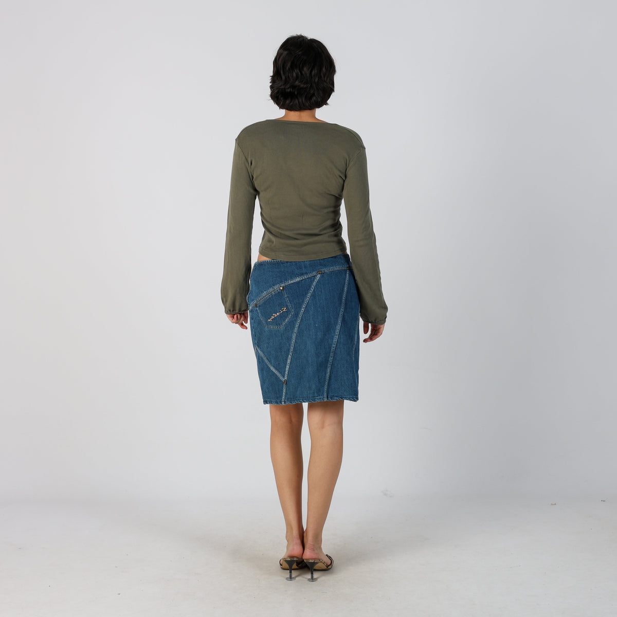 Blue Y2K Sisley Denim Midi Skirt (M)