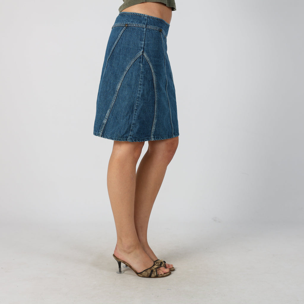 Blue Y2K Sisley Denim Midi Skirt (M)