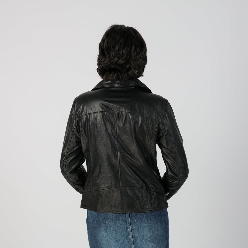 Black Y2K Vera Pelle Leather Jacket (S)