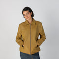 Tan Y2K Leather Jacket (M)