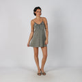 Silver Y2K Made in Italy Woven Mini Dress (XS)