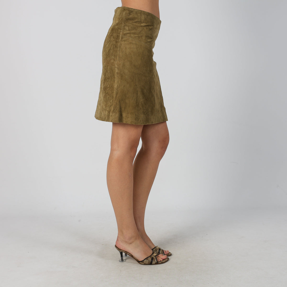 Tan Y2K Woven Mini Skirt (S)
