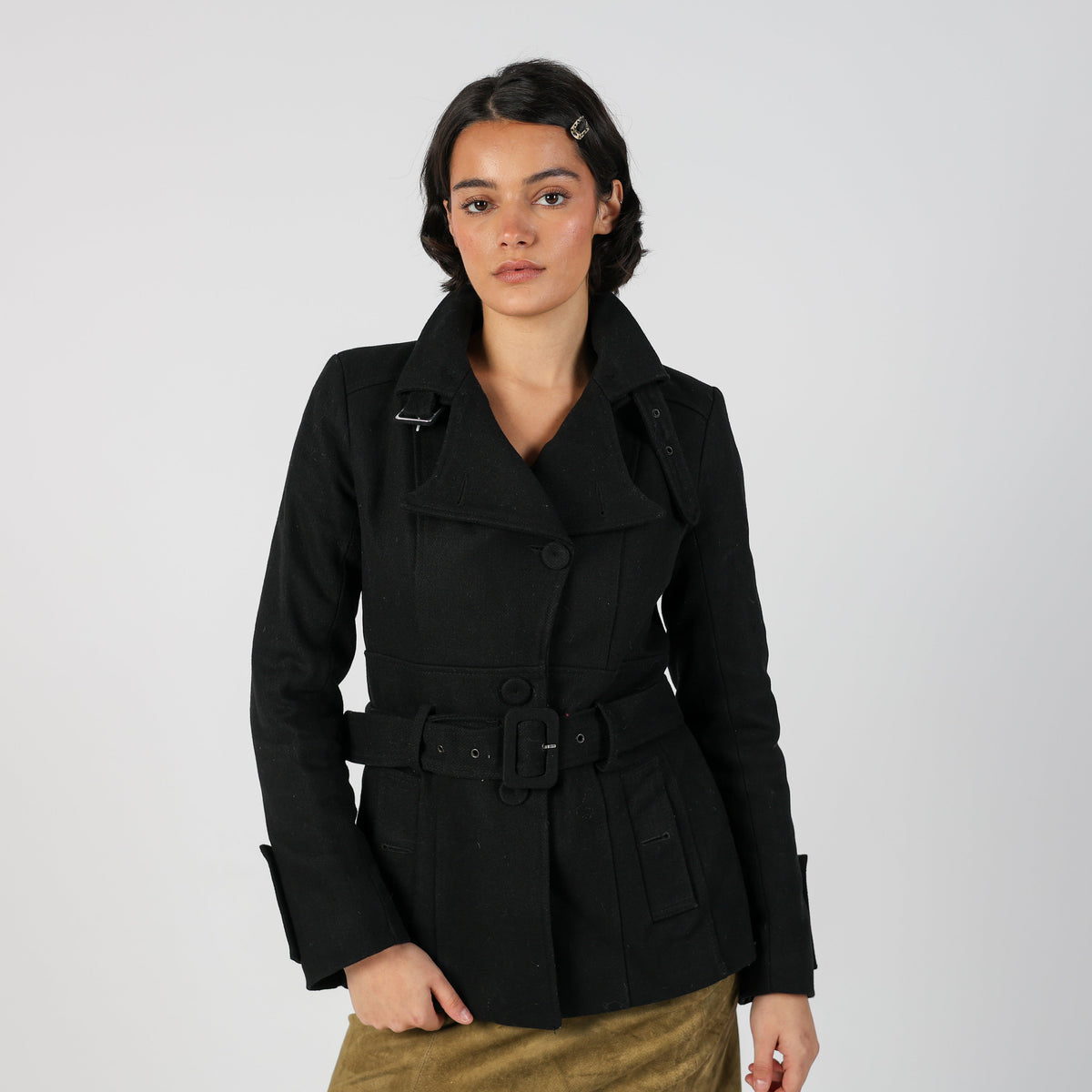 Black Y2K Woven Jacket (S)
