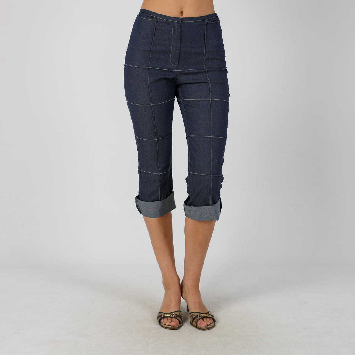 Blue Y2K Rainbow 3/4 Jeans (XS)