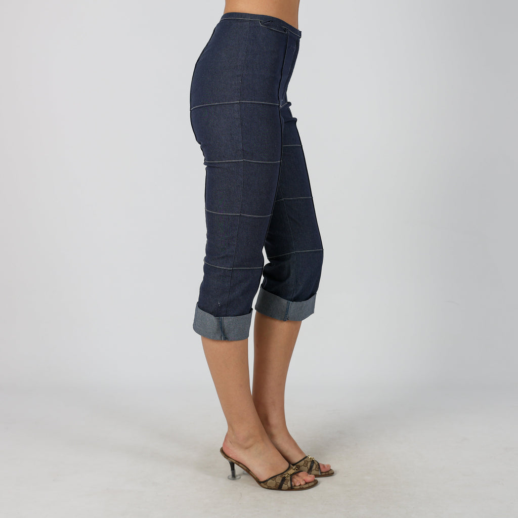 Blue Y2K Rainbow 3/4 Jeans (XS)