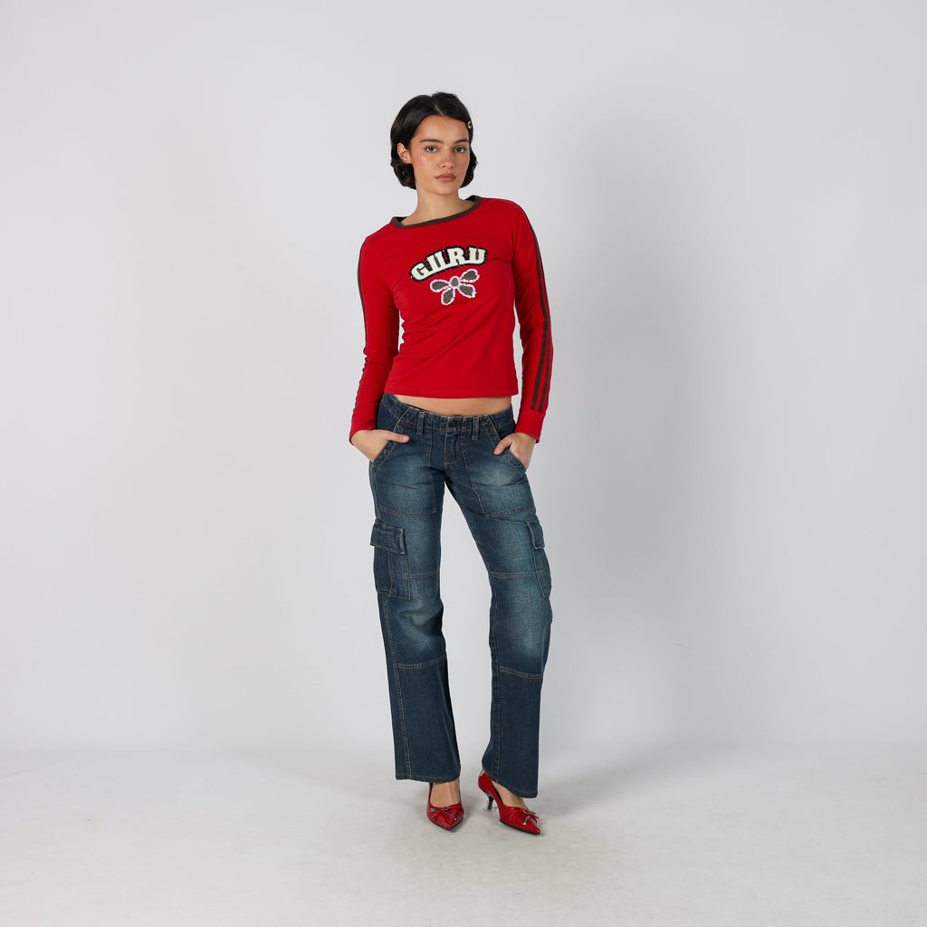 Blue Y2K Made in Italy Straight Jeans (S)