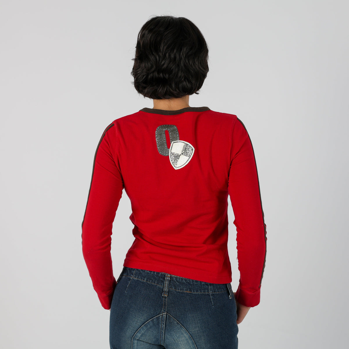 Red Y2K Guru Long Sleeve Top (S)
