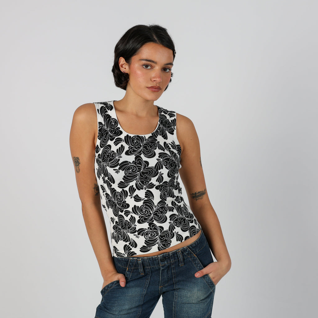 White Y2K Woven Vest (S)