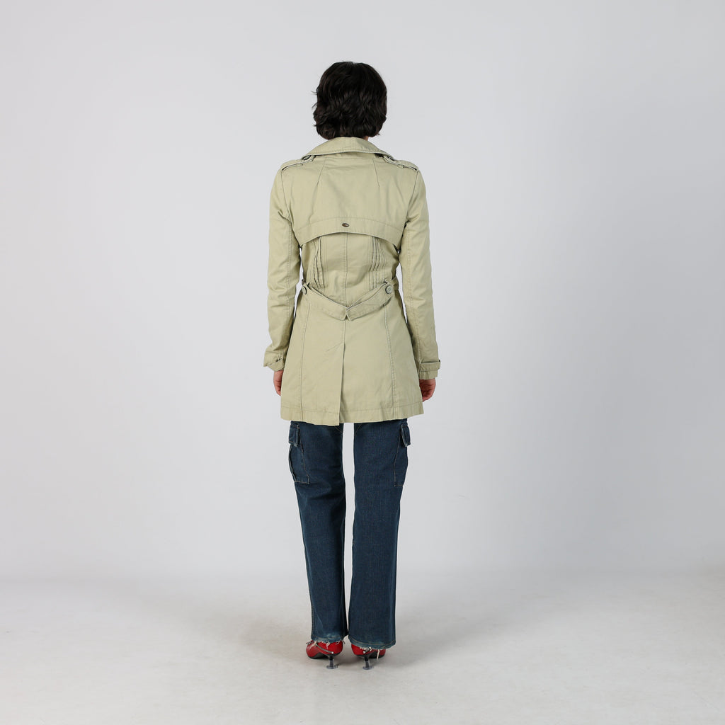 Beige Y2K Guess Trench Coat (S)